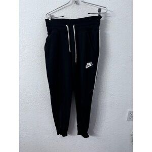 Nike poly knit cuff black joggers women size medium